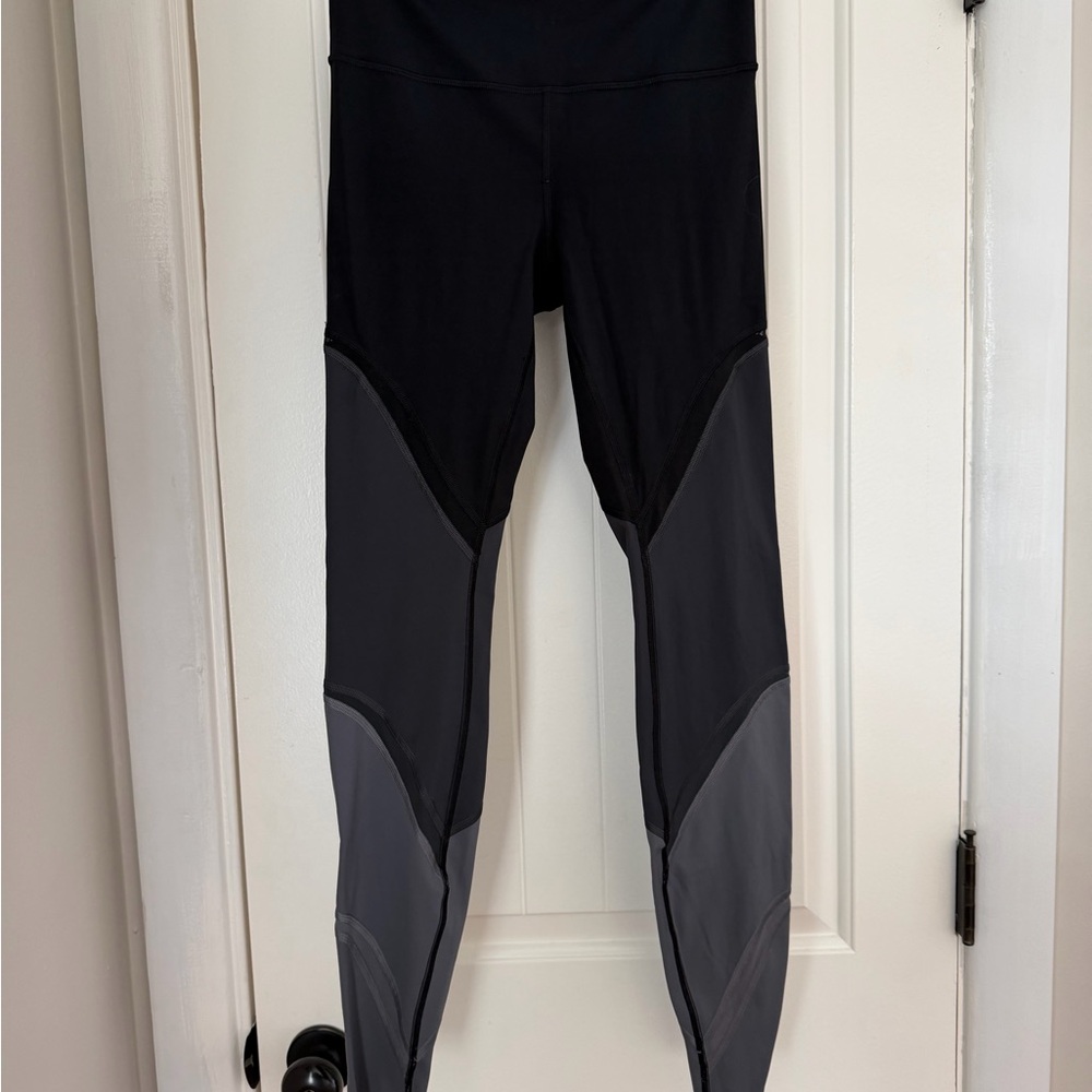 Lululemon Color Me Ombré Black Grey Panel High Rise Leggings